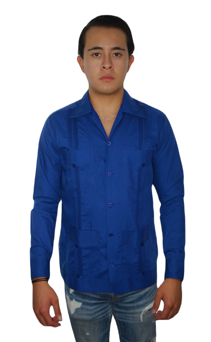 Guayabera azul rey sale