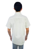 Guayabera de Lino Talavera manga corta blanca