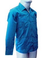 Guayabera Clásica Manga Larga Azul Rey