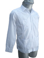 Guayabera Clásica Manga Larga color Blanco