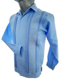 Guayabera Henry manga larga Celeste