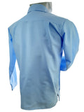 Guayabera Henry manga larga Celeste