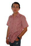 Guayabera Clásica Rosa Flamingo de Algodón Manga Corta