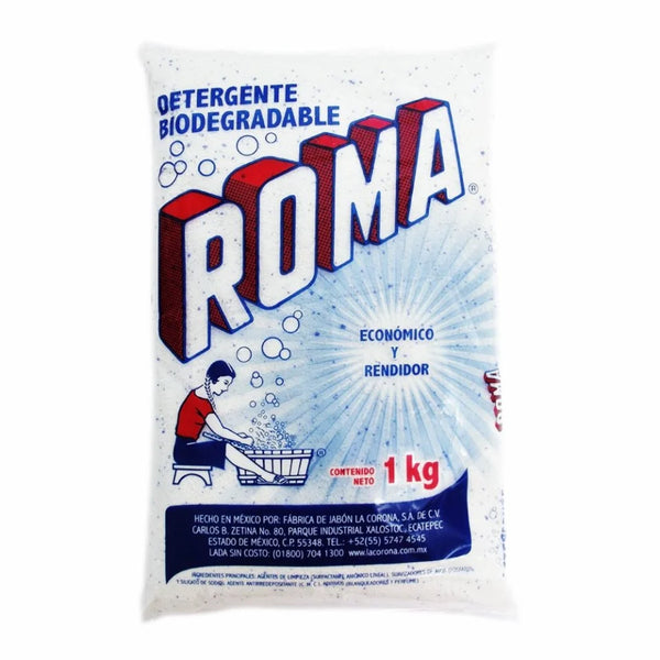 Detergente Roma 1kg (Caja con 10 bolsas de 1kg c/u)