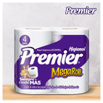 Papel Higiénico Premier 4 mega rollos (Caja con 12 paquetes de 4 c/u)