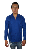 Guayabera Clásica Manga Larga Azul Rey
