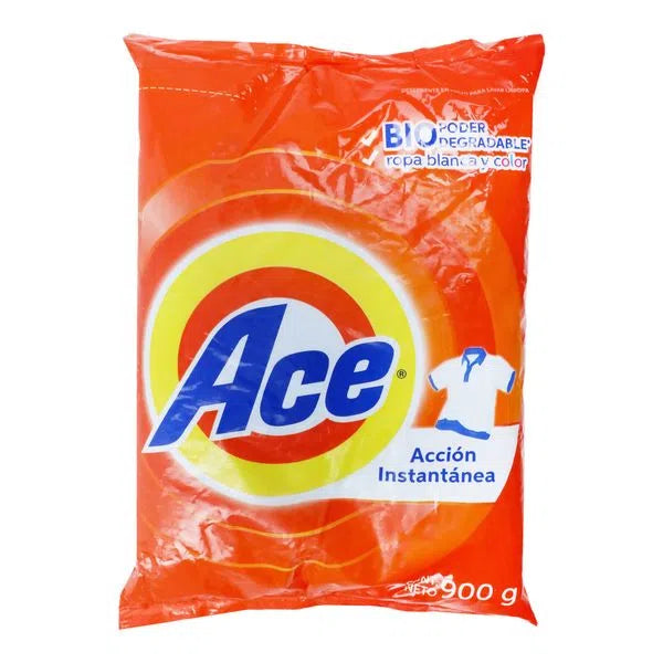 Detergente Ace 900g (Caja con 10 bolsas de 900g c/u)