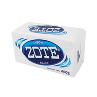 Jabón de barra Zote blanco 400g (Caja con 25 piezas de 400g c/u)