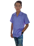 Guayabera Clásica Lila de Algodón Manga Corta