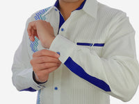 Guayabera de Lino José manga larga Blanca con encaje