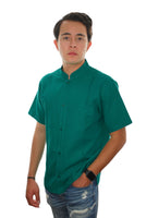 Filipina de Lino cuello mao Verde Jade