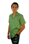 Guayabera Clásica Verde Manzana de Algodón Manga Corta