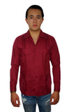 Guayabera Clásica Manga Larga Vino