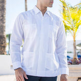 Guayabera Clásica Manga Larga color Blanco